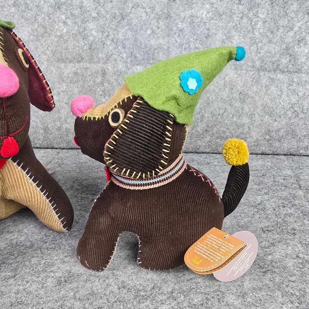 NWT Dog Brown Corduroy Handmade Home Decor Plush - Picture 2 of 6
